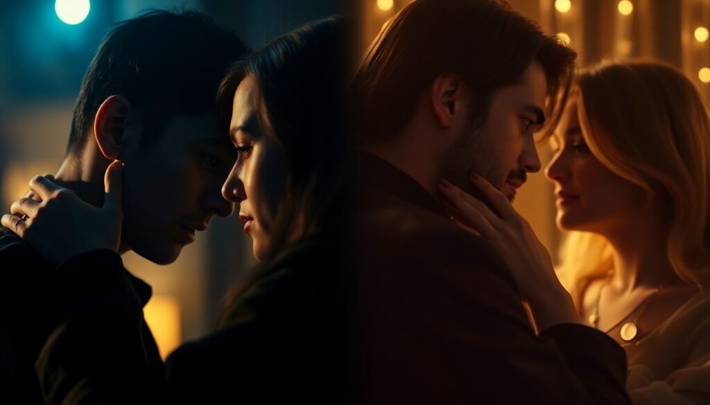 Парные сцены, которые разжигают драму и романтику - иллюстрация