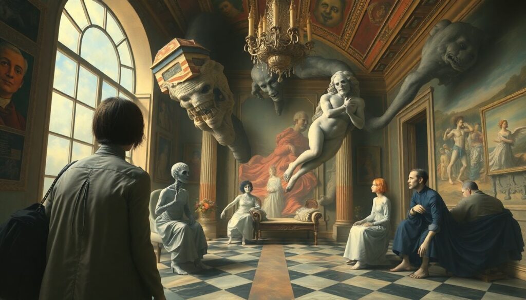 Элементы сюрреализма в визуальном повествовании - иллюстрация